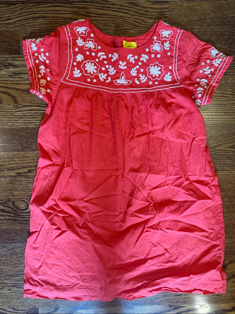 Roberta Roller Rabbit Red Embroidered Short Sleeve Girls Dress